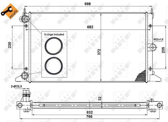 Radiador motor NRF B.V. 50592