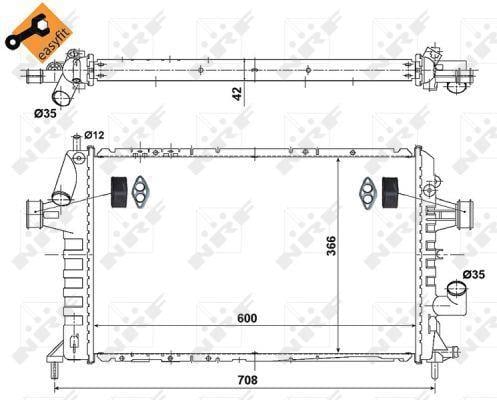 Radiateur moteur (Radiateur de refroidissement) NRF B.V. 506616