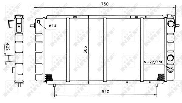 Radiador, refrigeración del motor NRF B.V. ref. 507333