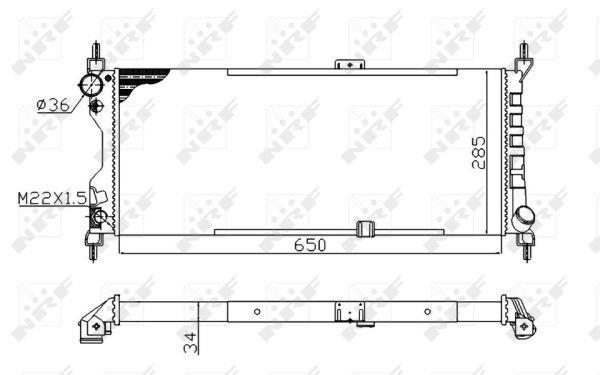 Radiateur moteur (Radiateur de refroidissement) NRF B.V. 507522A
