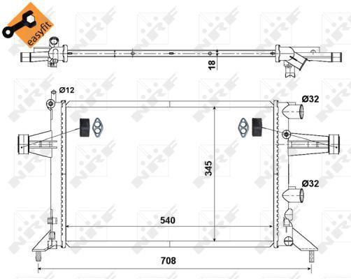 Radiateur moteur (Radiateur de refroidissement) NRF B.V. ref. 507529