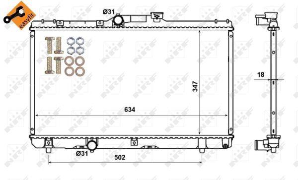 Radiador, refrigeración del motor NRF B.V. ref. 507594
