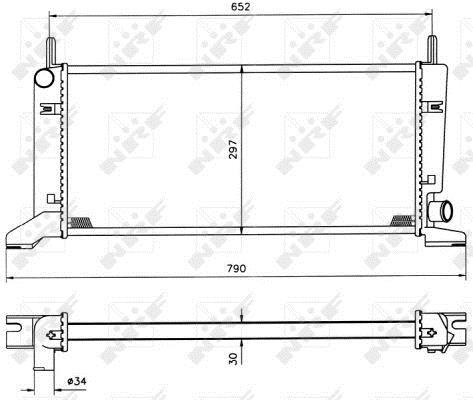 Radiador, refrigeración del motor NRF B.V. ref. 509500