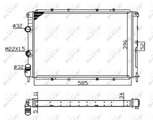 Radiador, refrigeración del motor NRF B.V. ref. 509503