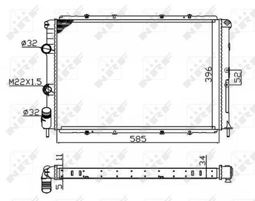 Radiador, refrigeración del motor NRF B.V. ref. 509503A
