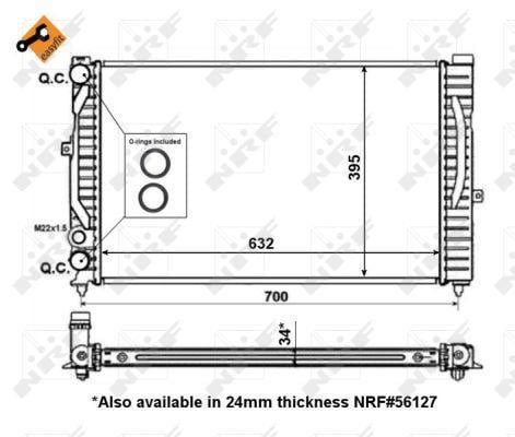 Radiateur moteur (Radiateur de refroidissement) NRF B.V. ref. 509504