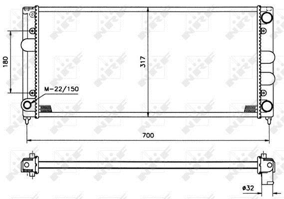 Radiador, refrigeración del motor NRF B.V. ref. 509506