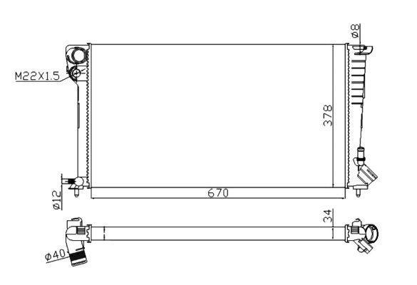 Radiateur moteur (Radiateur de refroidissement) NRF B.V. 509510A