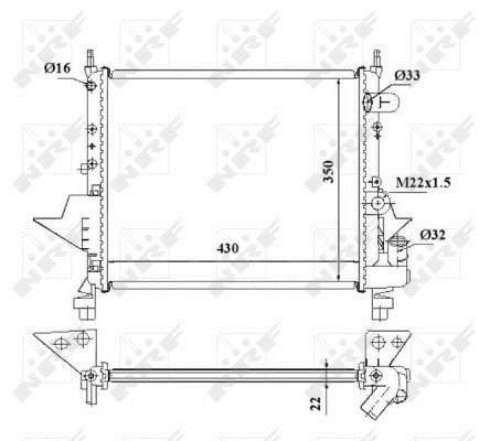 Radiateur moteur (Radiateur de refroidissement) NRF B.V. 509513
