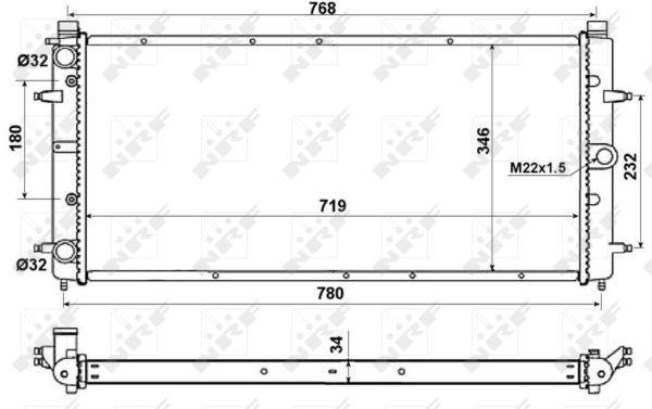 Radiateur moteur (Radiateur de refroidissement) NRF B.V. ref. 509514
