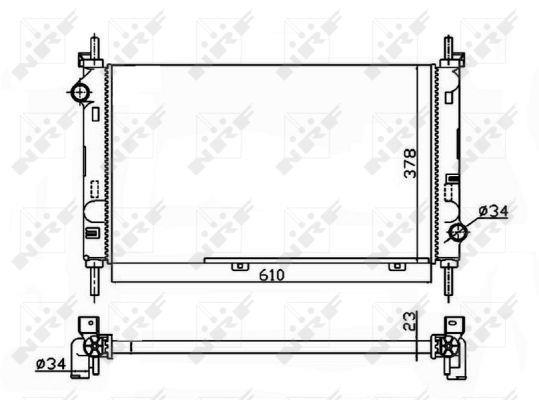 Radiateur moteur (Radiateur de refroidissement) NRF B.V. 509528A