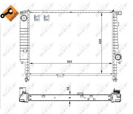 Radiador, refrigeración del motor NRF B.V. ref. 509558
