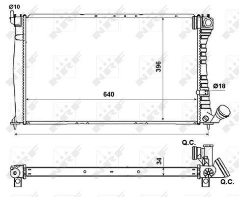 Radiador, refrigeración del motor NRF B.V. ref. 509601