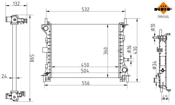 Radiateur moteur (Radiateur de refroidissement) NRF B.V. 509614A