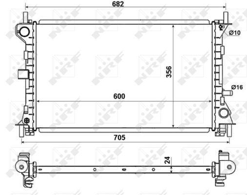 Radiador, refrigeración del motor NRF B.V. ref. 509638