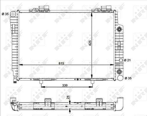 Radiador, refrigeración del motor NRF B.V. ref. 51282