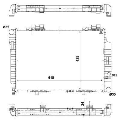 Radiador, refrigeración del motor NRF B.V. ref. 51284