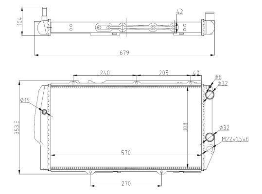 Radiador, refrigeración del motor NRF B.V. ref. 51311