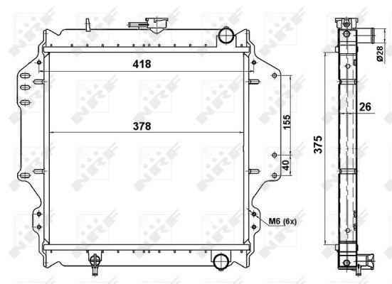 Radiador, refrigeración del motor NRF B.V. ref. 513161