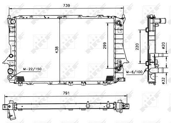 Radiador, refrigeración del motor NRF B.V. ref. 51317