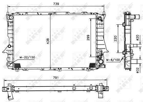 Radiador, refrigeración del motor NRF B.V. ref. 51319