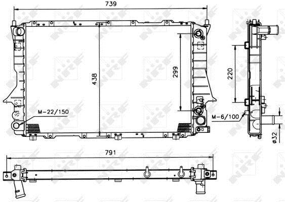 Radiador, refrigeración del motor NRF B.V. ref. 51321