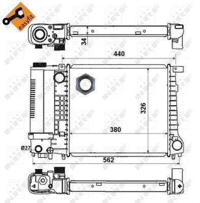 Radiador, refrigeración del motor NRF B.V. ref. 51351