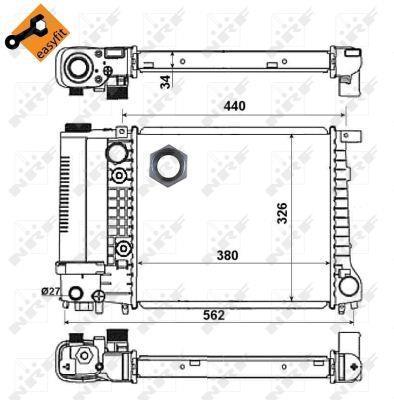 Radiateur moteur (Radiateur de refroidissement) NRF B.V. ref. 51352