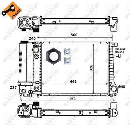 Radiador, refrigeración del motor NRF B.V. ref. 51356