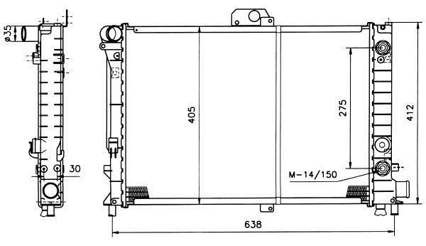 Radiador, refrigeración del motor NRF B.V. ref. 514141
