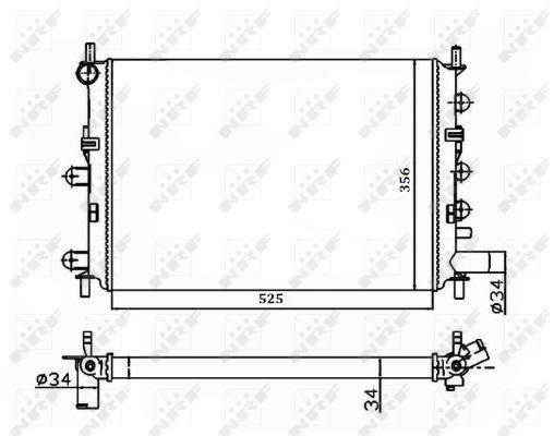 Radiateur moteur (Radiateur de refroidissement) NRF B.V. 514436A