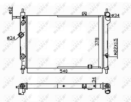 Radiador, refrigeración del motor NRF B.V. ref. 514647