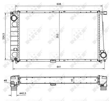 Radiador, refrigeración del motor NRF B.V. ref. 51568