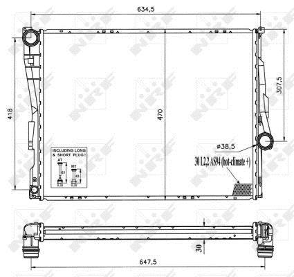 Radiador, refrigeración del motor NRF B.V. ref. 51577
