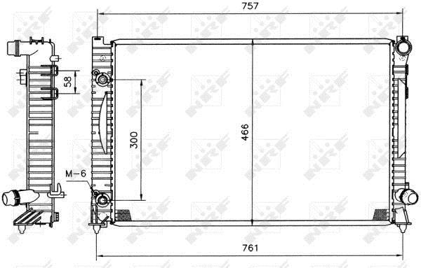 Radiador, refrigeración del motor NRF B.V. ref. 51586