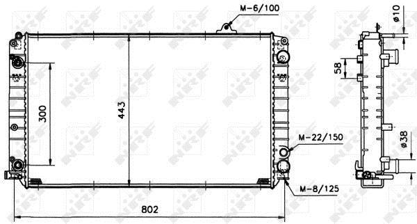 Radiador, refrigeración del motor NRF B.V. ref. 51587