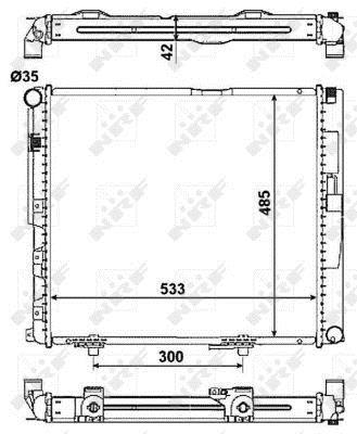 Radiador, refrigeración del motor NRF B.V. ref. 516572