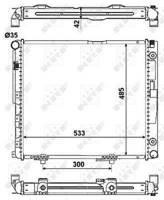 Radiador, refrigeración del motor NRF B.V. ref. 516573