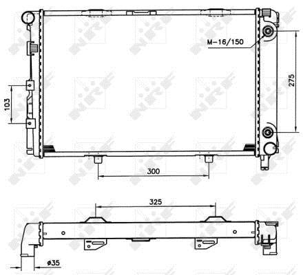 Radiador, refrigeración del motor NRF B.V. ref. 516580