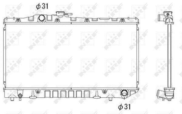 Radiador, refrigeración del motor NRF B.V. ref. 516712