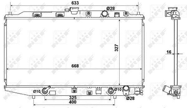 Radiador, refrigeración del motor NRF B.V. ref. 516728
