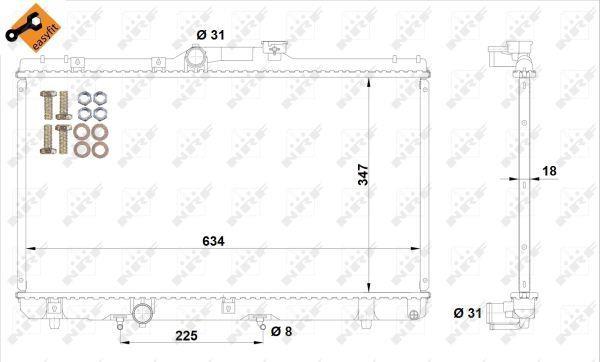 Radiador, refrigeración del motor NRF B.V. ref. 517588