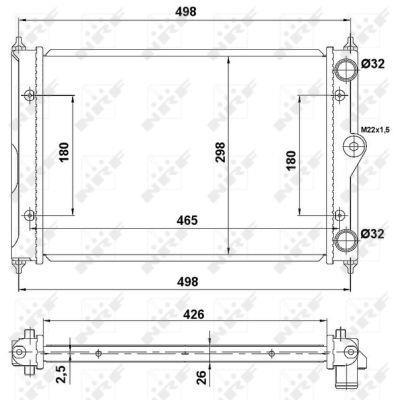 Radiador, refrigeración del motor NRF B.V. ref. 519505