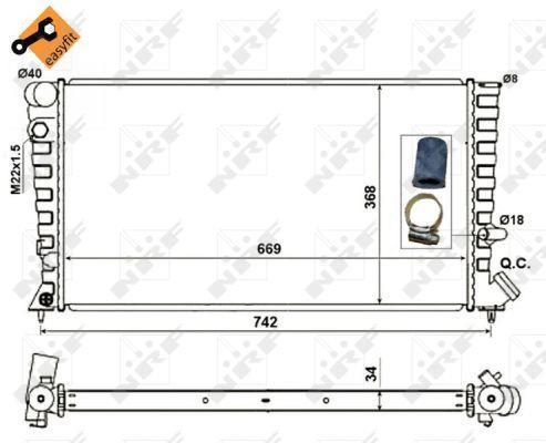 Radiador, refrigeración del motor NRF B.V. ref. 519510