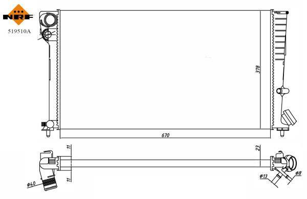 Radiateur moteur (Radiateur de refroidissement) NRF B.V. 519510A