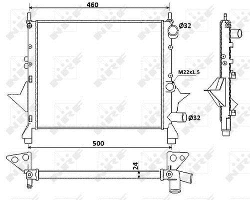 Radiador, refrigeración del motor NRF B.V. ref. 519513