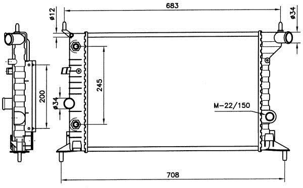 Radiador, refrigeración del motor NRF B.V. ref. 519516