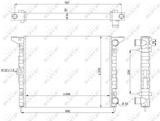 Radiateur moteur (Radiateur de refroidissement) NRF B.V. 519523