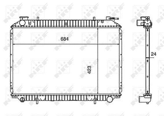 Radiador, refrigeración del motor NRF B.V. ref. 519534