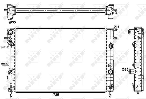 Radiador, refrigeración del motor NRF B.V. ref. 519689